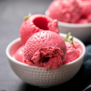 Ice cream Raspberry .Sorbet .Summer Dessert.
